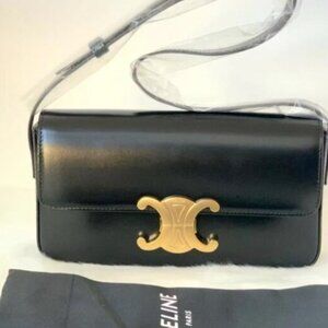 Celine Triomphe Leather Shoulder Bag